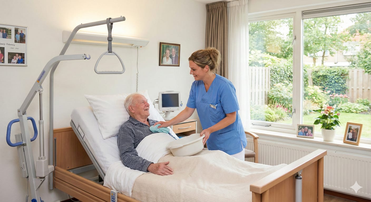 Disability support worker providing respectful care